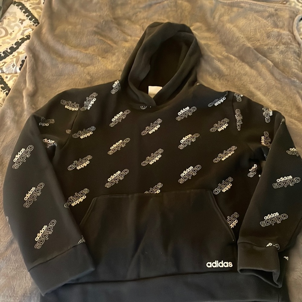 Adidas Youth Large Black Hoodie
